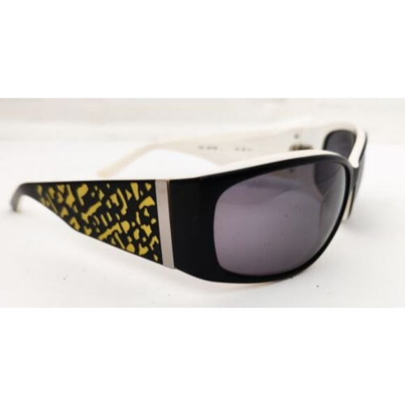 Sigrid Olsen Sunglasses SO215SF White W/ Gold Graphic Design Oval Wrap - Picture 1 of 5